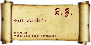 Reit Zalán névjegykártya